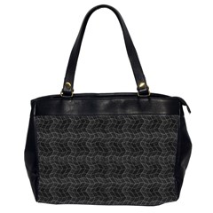Wavy Grid Dark Pattern Oversize Office Handbag (2 Sides) by dflcprints
