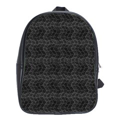 Wavy Grid Dark Pattern School Bag (xl) by dflcprints