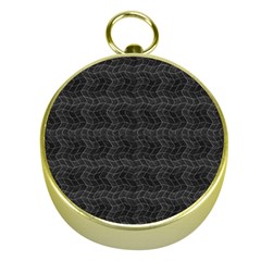Wavy Grid Dark Pattern Gold Compasses by dflcprints