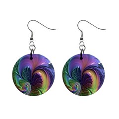 Fractal Artwork Art Swirl Vortex Mini Button Earrings