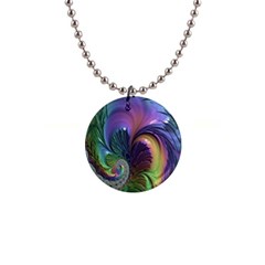 Fractal Artwork Art Swirl Vortex Button Necklaces