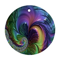 Fractal Artwork Art Swirl Vortex Round Ornament (Two Sides)