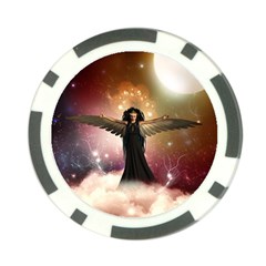 Awesome Dark Fairy In The Sky Poker Chip Card Guard by FantasyWorld7