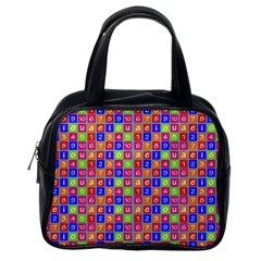 Numbers And Vowels Colorful Pattern Classic Handbag (one Side) by dflcprints