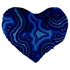 Aboriginal Art - Travel  Large 19  Premium Flano Heart Shape Cushions by hogartharts