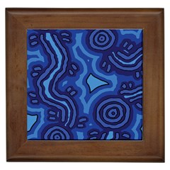 Aboriginal Art - Blue Campsites Framed Tiles by hogartharts