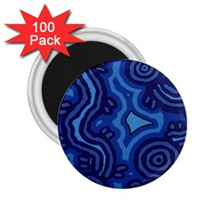 Aboriginal Art - Blue Campsites 2 25  Magnets (100 Pack) 