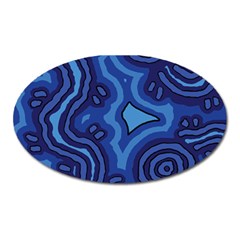 Aboriginal Art - Blue Campsites Oval Magnet