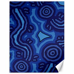 Aboriginal Art - Blue Campsites Canvas 18  X 24 