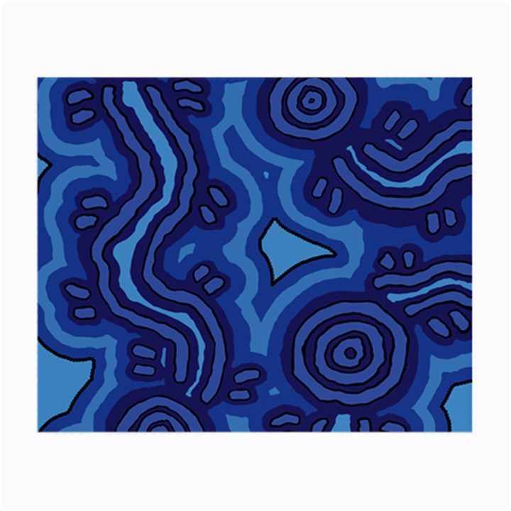 Aboriginal Art - Blue Campsites Small Glasses Cloth (2-Side)