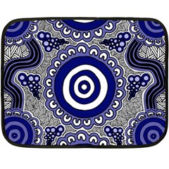 Aboriginal Art - Gathering Fleece Blanket (mini)