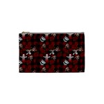 Gothic Woman Rose Bats Pattern Cosmetic Bag (Small) Front