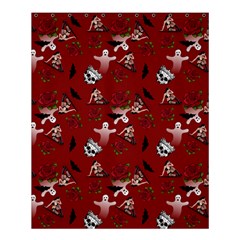 Gothic Woman Rose Bats Pattern Red Shower Curtain 60  X 72  (medium)  by snowwhitegirl