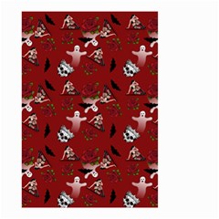 Gothic Woman Rose Bats Pattern Red Small Garden Flag (two Sides)