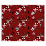 Gothic Woman Rose Bats Pattern Red Double Sided Flano Blanket (Small)  50 x40  Blanket Back