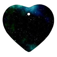 Galaxy Sky Blue Green Ornament (heart)