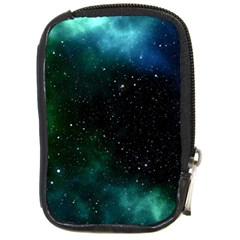 Galaxy Sky Blue Green Compact Camera Leather Case by snowwhitegirl