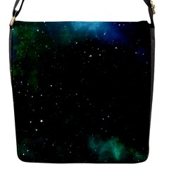 Galaxy Sky Blue Green Flap Closure Messenger Bag (s) by snowwhitegirl