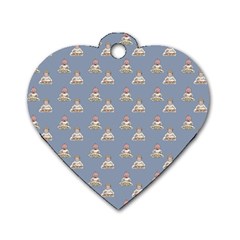 Vintage Baby Pattern Dog Tag Heart (two Sides) by snowwhitegirl