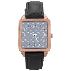 Vintage Baby Pattern Rose Gold Leather Watch  by snowwhitegirl