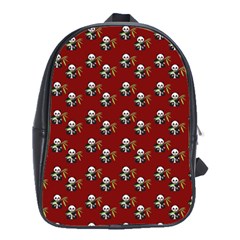 Panda With Bamboo Red School Bag (large)