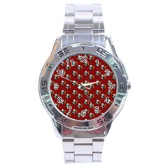 Panda With Bamboo Red Stainless Steel Analogue Watch