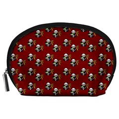 Panda With Bamboo Red Accessory Pouch (large) by snowwhitegirl