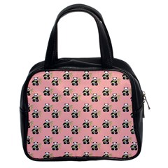 Panda With Bamboo Pink Classic Handbag (two Sides)