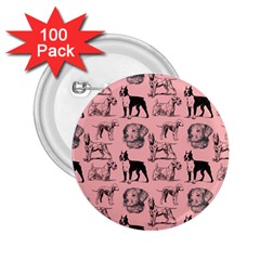 Dog Pattern Pink 2 25  Buttons (100 Pack) 