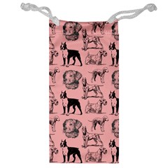 Dog Pattern Pink Jewelry Bag