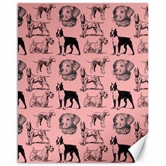 Dog Pattern Pink Canvas 16  X 20  by snowwhitegirl