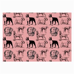 Dog Pattern Pink Large Glasses Cloth (2-side)