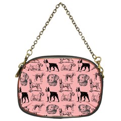 Dog Pattern Pink Chain Purse (one Side)