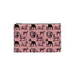 Dog Pattern Pink Cosmetic Bag (small)