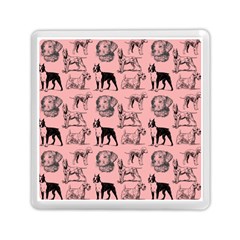 Dog Pattern Pink Memory Card Reader (square)