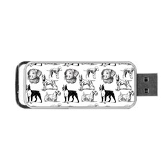 Dog Pattern White Portable Usb Flash (one Side) by snowwhitegirl