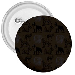 Dog Pattern Brown 3  Buttons