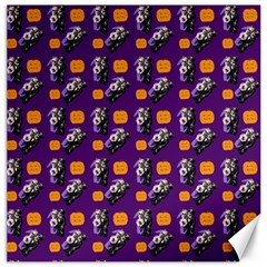 Halloween Skeleton Pumpkin Pattern Purple Canvas 20  X 20 