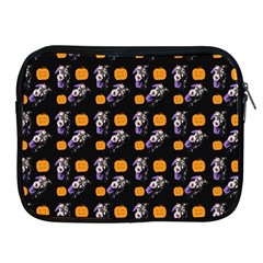 Halloween Skeleton Pumpkin Pattern Black Apple Ipad 2/3/4 Zipper Cases by snowwhitegirl