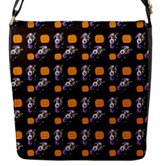 Halloween Skeleton Pumpkin Pattern Brown Flap Closure Messenger Bag (s)