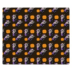 Halloween Skeleton Pumpkin Pattern Brown Double Sided Flano Blanket (small) 