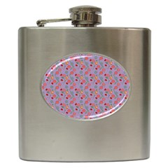 Vintage Floral Lilac Hip Flask (6 Oz)