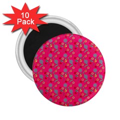 Vintage Floral Pink 2 25  Magnets (10 Pack)  by snowwhitegirl