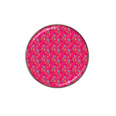 Vintage Floral Pink Hat Clip Ball Marker (4 Pack)