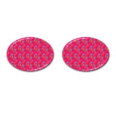 Vintage Floral Pink Cufflinks (oval)