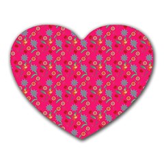 Vintage Floral Pink Heart Mousepads