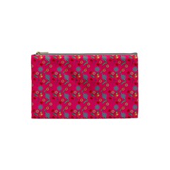 Vintage Floral Pink Cosmetic Bag (small)