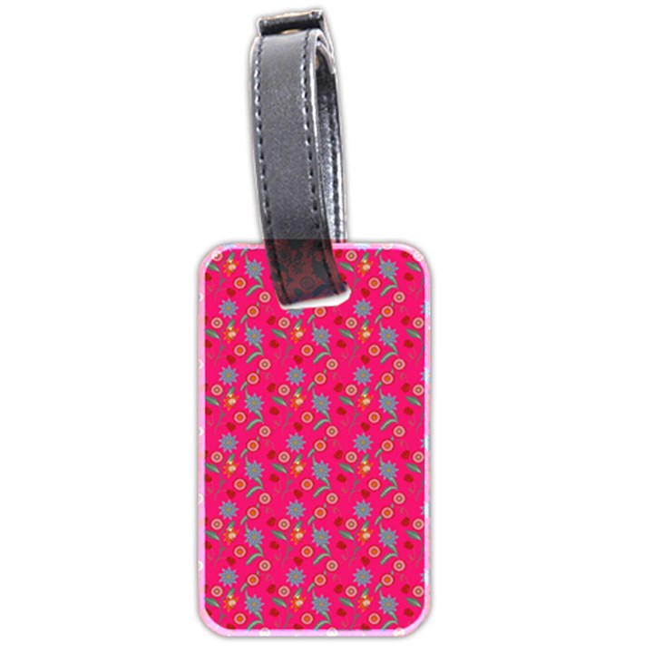 Vintage Floral Pink Luggage Tags (Two Sides)