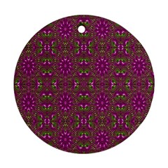 Modern Asian Ornate Pattern Round Ornament (two Sides) by dflcprints