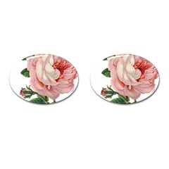 Pink Rose Cufflinks (oval)